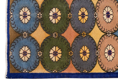 Vintage Rug, Small Oushak Rug 3'3" x 7'1" feet 98 x 215 cm