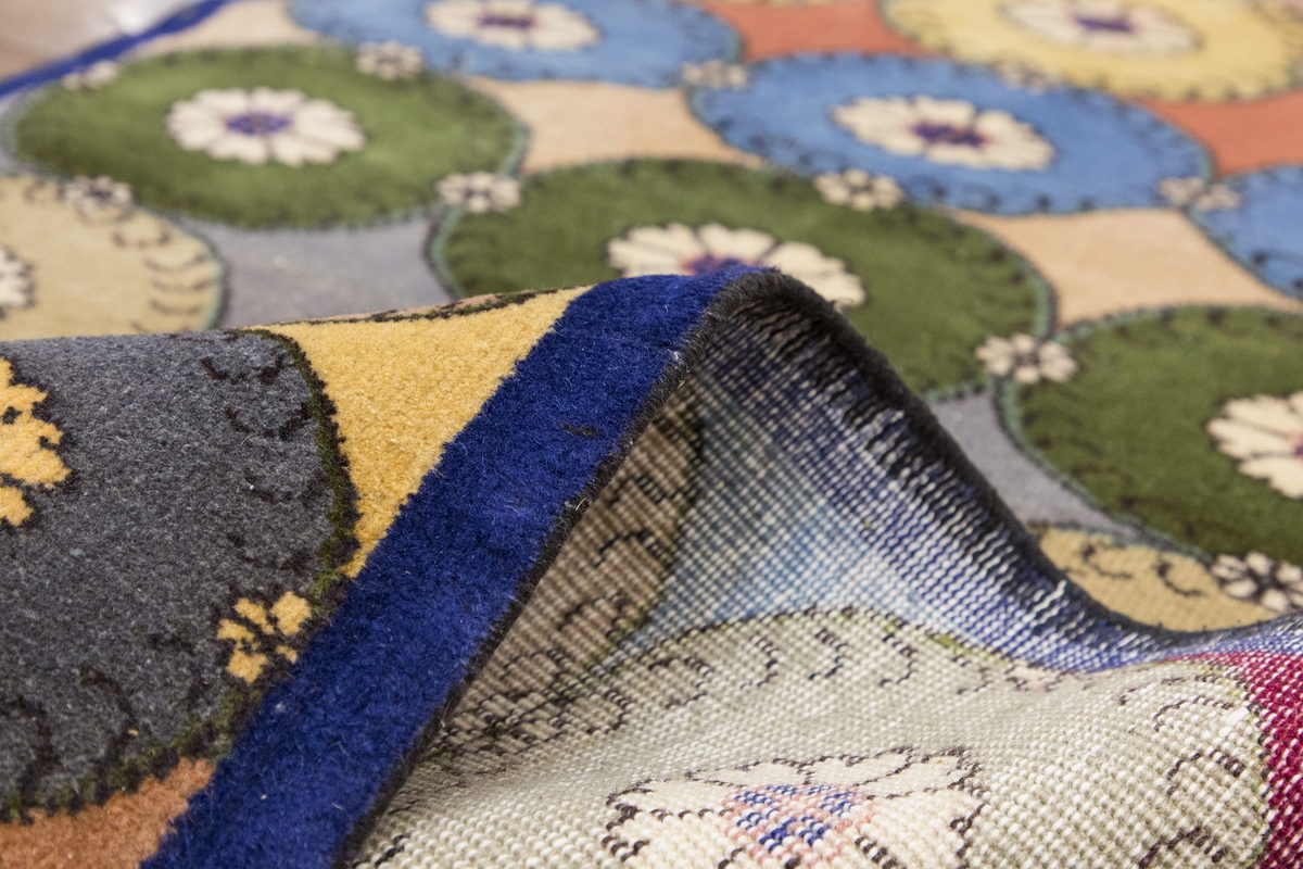 Vintage Rug, Small Oushak Rug 3'3" x 7'1" feet 98 x 215 cm