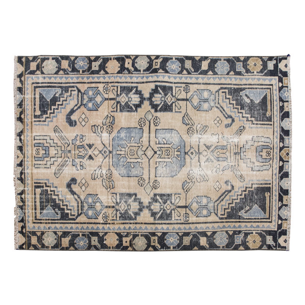 Vintage Rug, Small Oushak Rug 3 x 4'3" feet 92 x 130 cm