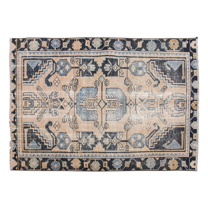 Vintage Rug, Small Oushak Rug 3 x 4'3" feet 92 x 130 cm