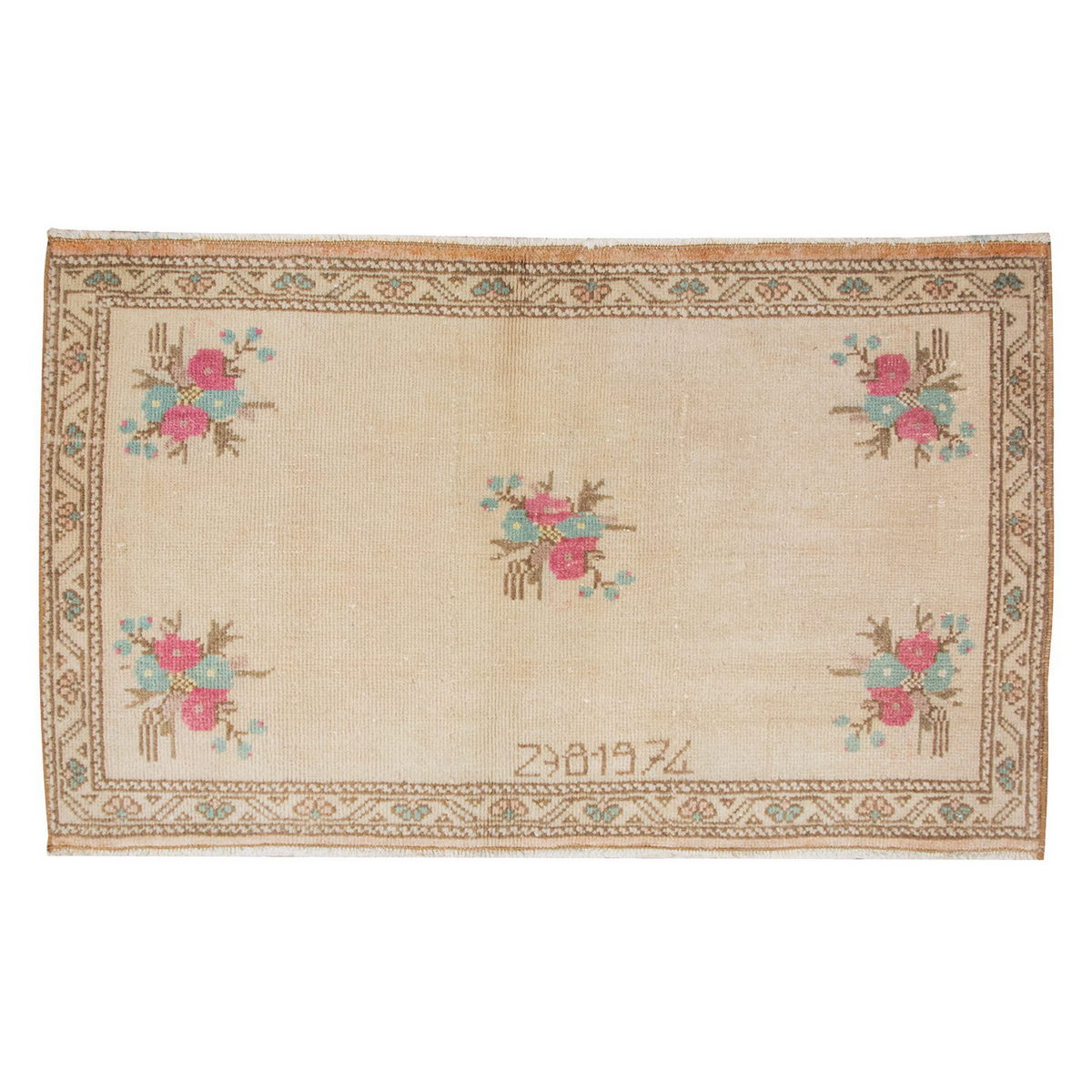 Vintage Rug 2'2" x 3'5" feet 65 x 104 cm