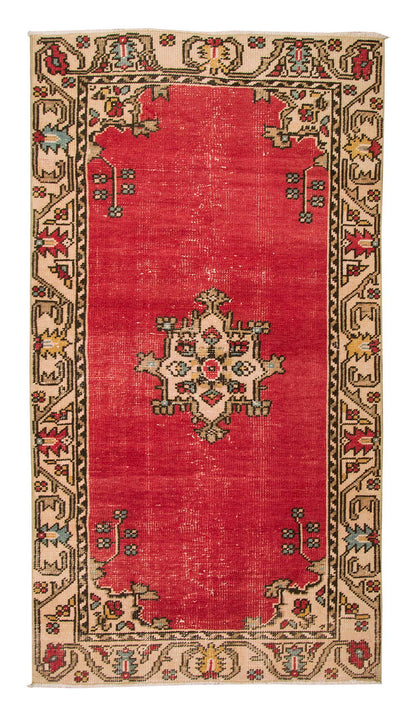 Vintage Rug 3'1" x 5'9" feet  95 x 175 cm