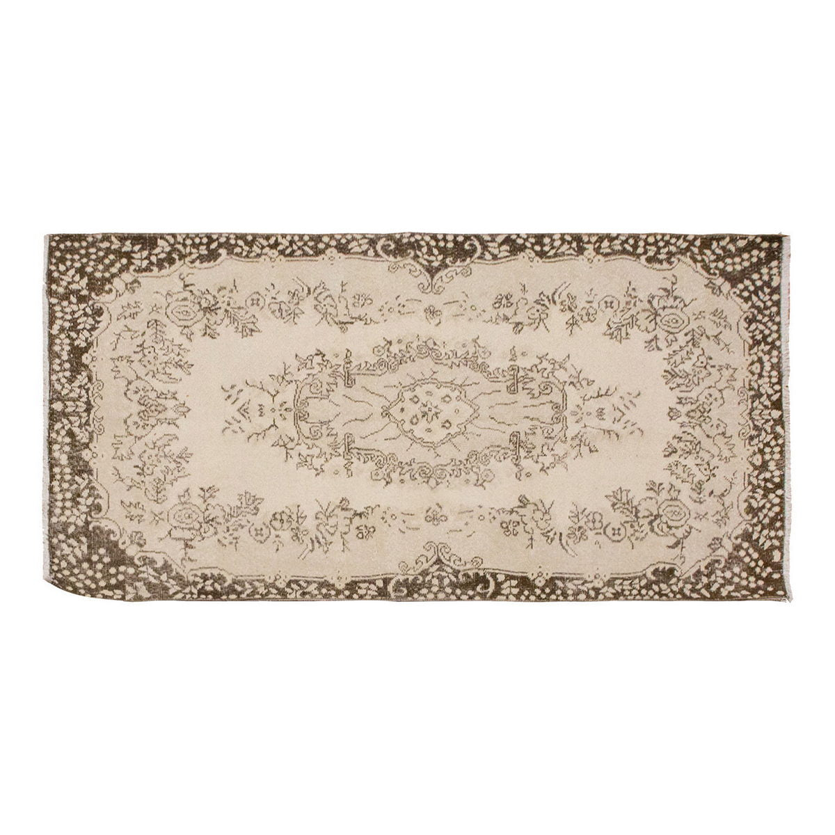 Vintage Rug 3'10" x 6'11" feet 117 x 210 cm
