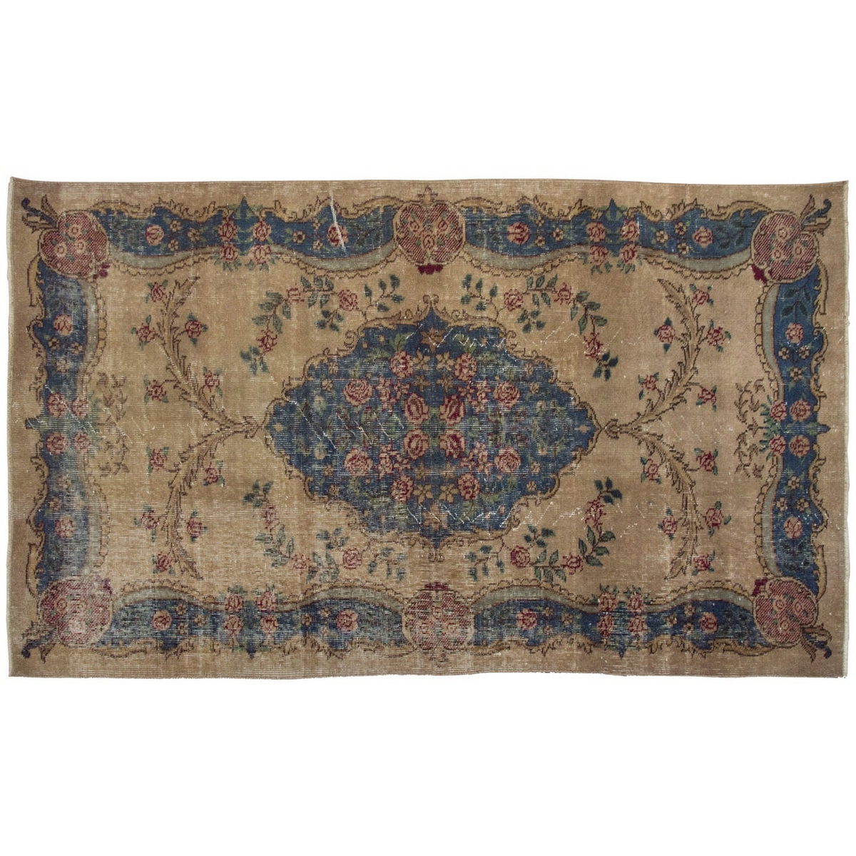 Vintage Rug 3'10" x 6'6" feet 116 x 197 cm