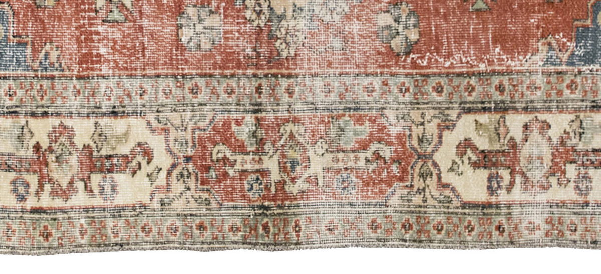 Vintage Rug 3'10" x 6'9" feet 117 x 205 cm