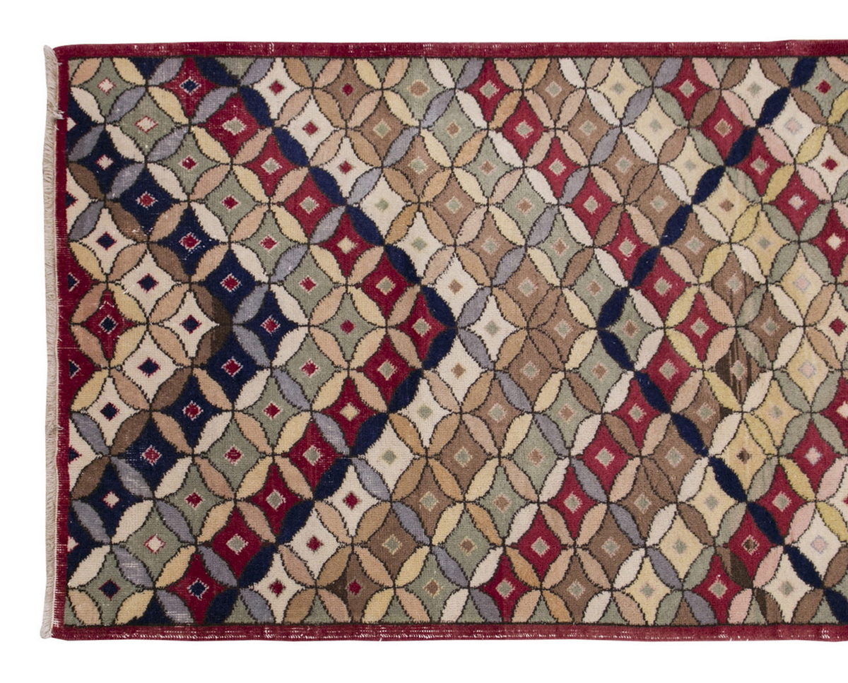 Vintage Rug 3'10" x 7'11" feet 118 x 242 cm
