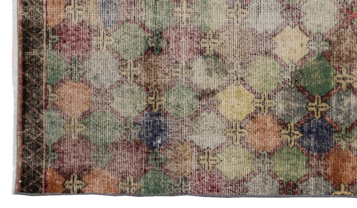 Vintage Rug 3'3" x 6'9" feet 98 x 205 cm