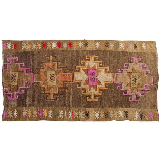 Vintage Rug 3'4" x 6" feet  102 x 184 cm
