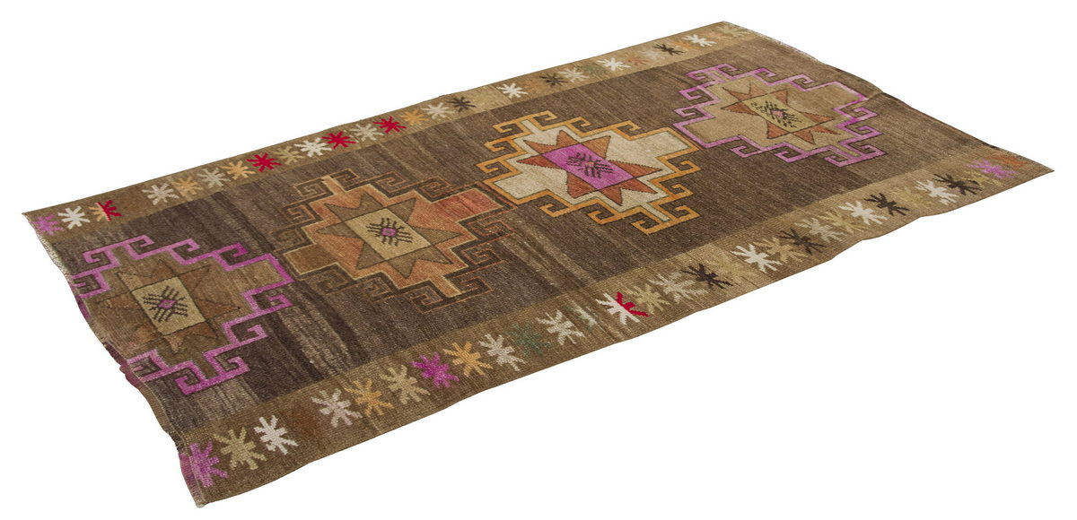 Vintage Rug 3'4" x 6" feet  102 x 184 cm