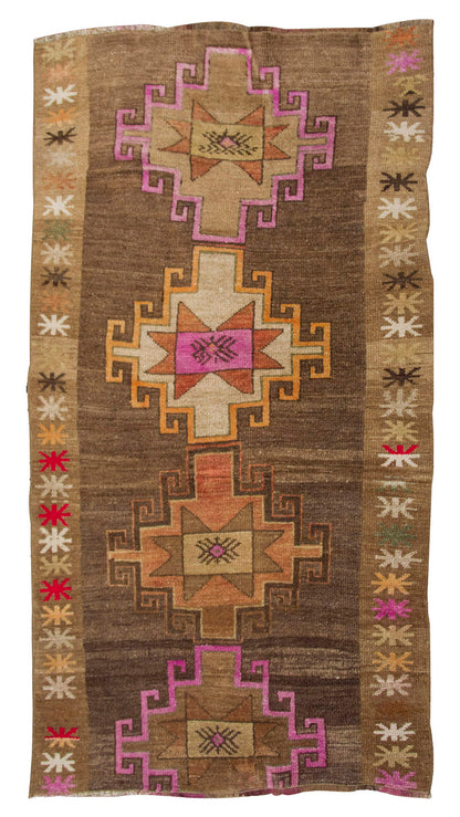 Vintage Rug 3'4" x 6" feet  102 x 184 cm