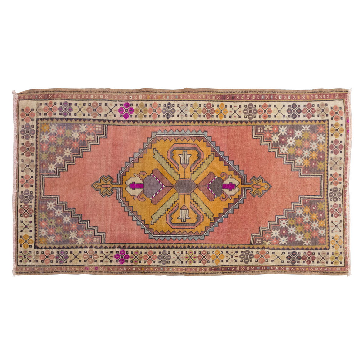 Vintage Rug 3'6" x 6'5" feet 106 x 195 cm