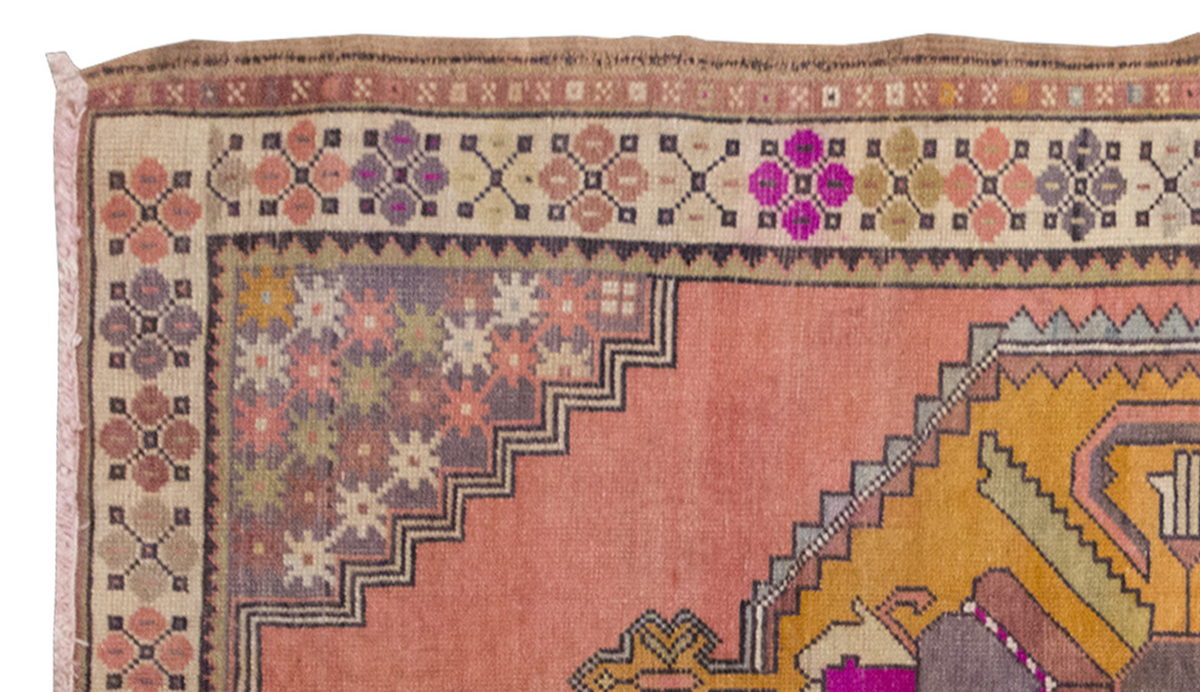 Vintage Rug 3'6" x 6'5" feet 106 x 195 cm