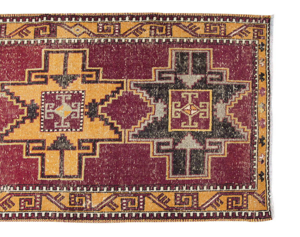 Vintage Rug 3'7" x 11'1" feet  109 x 338 cm
