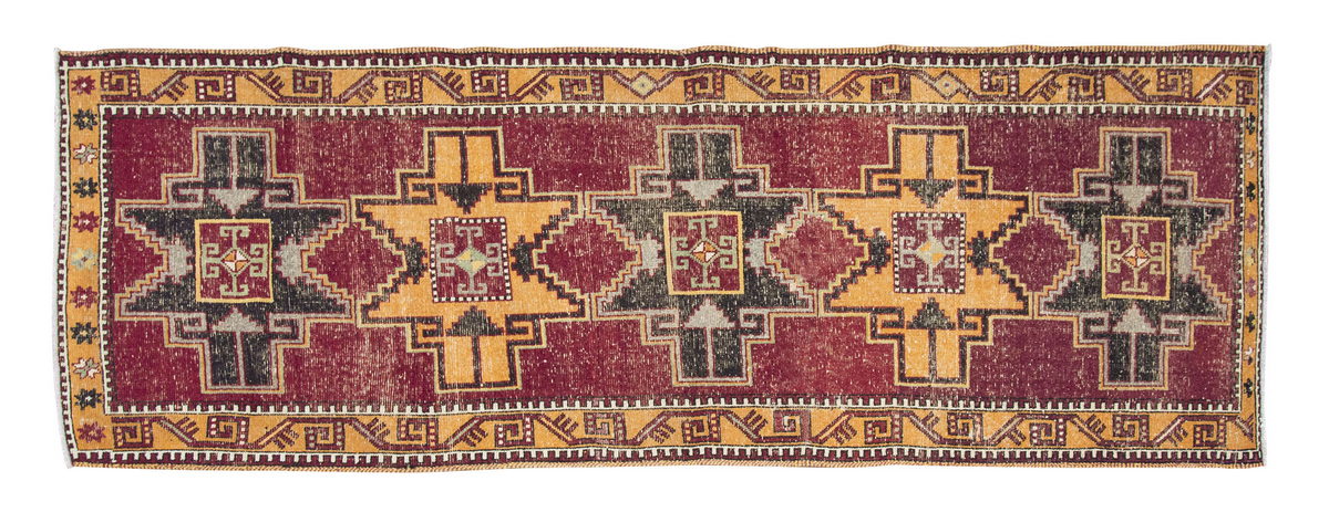 Vintage Rug 3'7" x 11'1" feet  109 x 338 cm