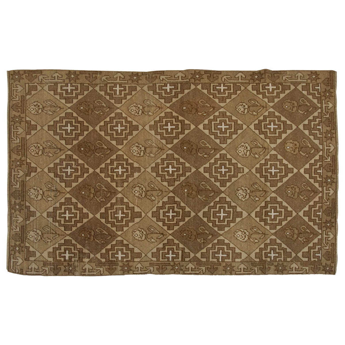 Vintage Rug 3'8" x 6'7" feet  112 x 200 cm
