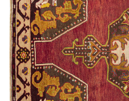 Vintage Rug 3'9" x 6'3" feet  115 x 190 cm