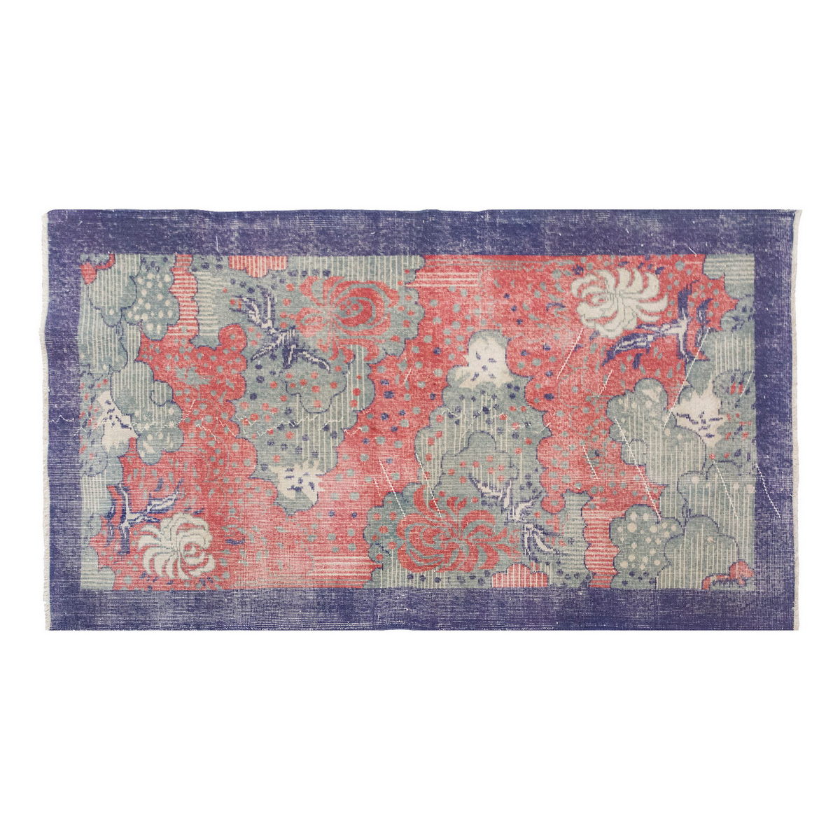 Vintage Rug 3'9" x 6'7" feet 115 x 200 cm