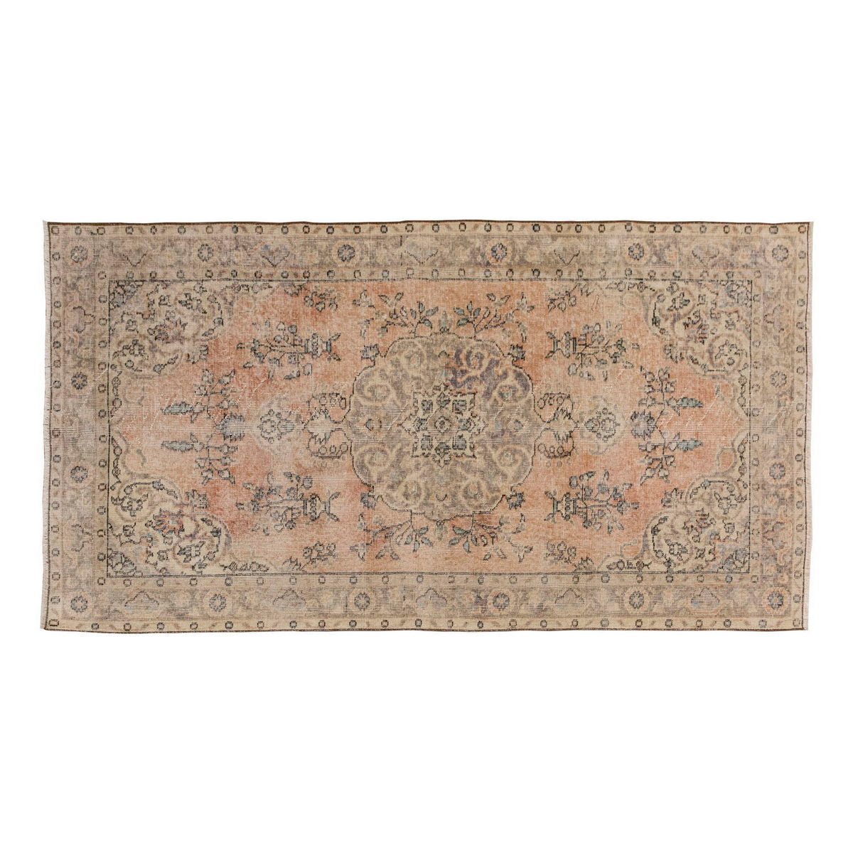 Vintage Rug 3'9" x 7'1" feet 115 x 215 cm