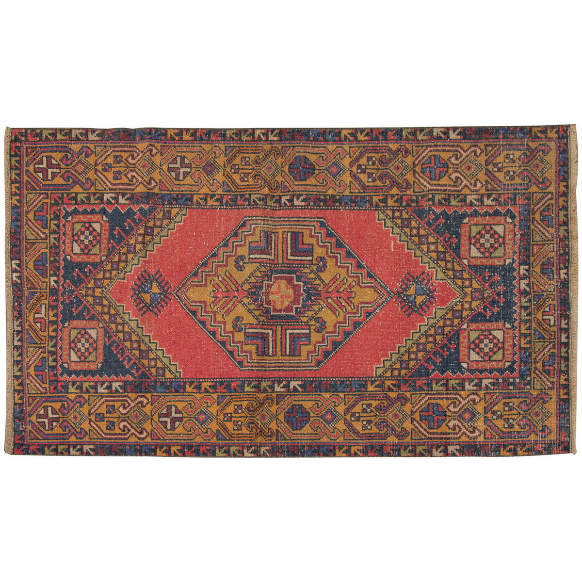 Vintage Rug 3'6" x 5'7" feet  106 x 170 cm