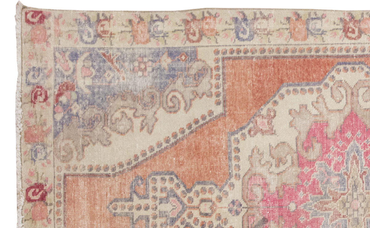 Vintage Rug 4'2" x 7'1" feet 126 x 215 cm