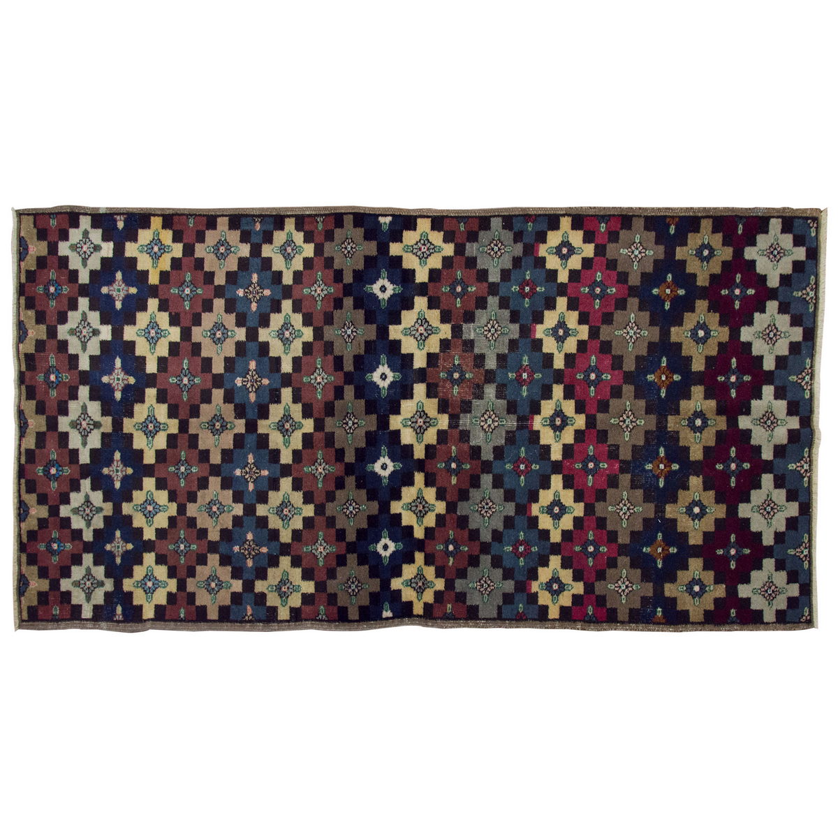 Vintage Rug 4'3" x 8'3" feet 130 x 252 cm