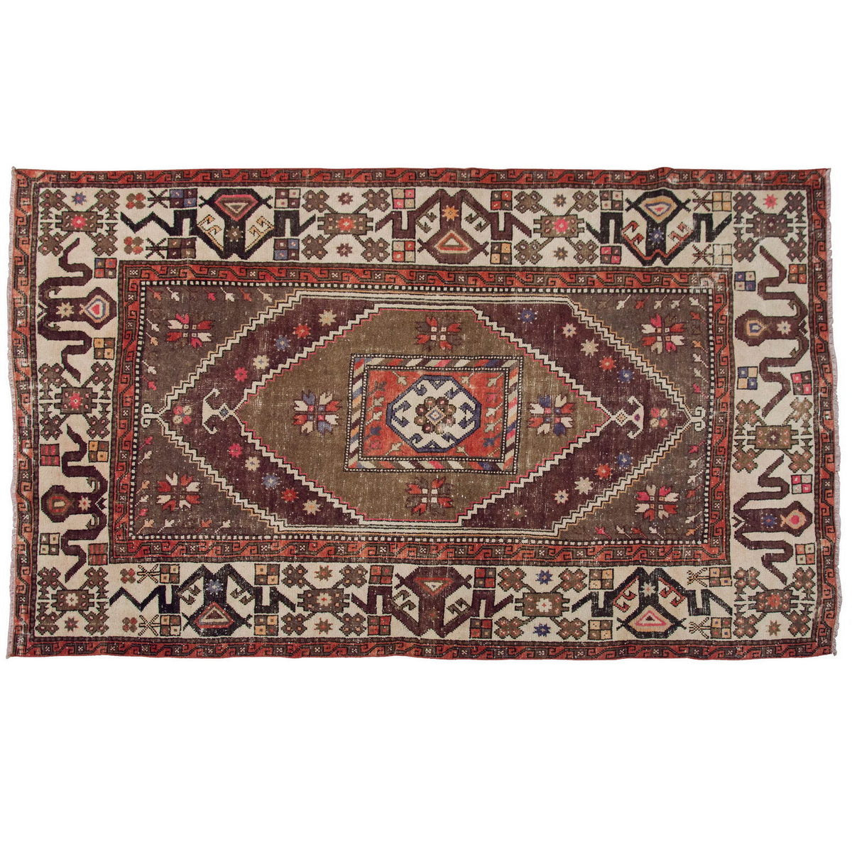 Vintage Rug 5'1" x 8'2" feet  155 x 248 cm