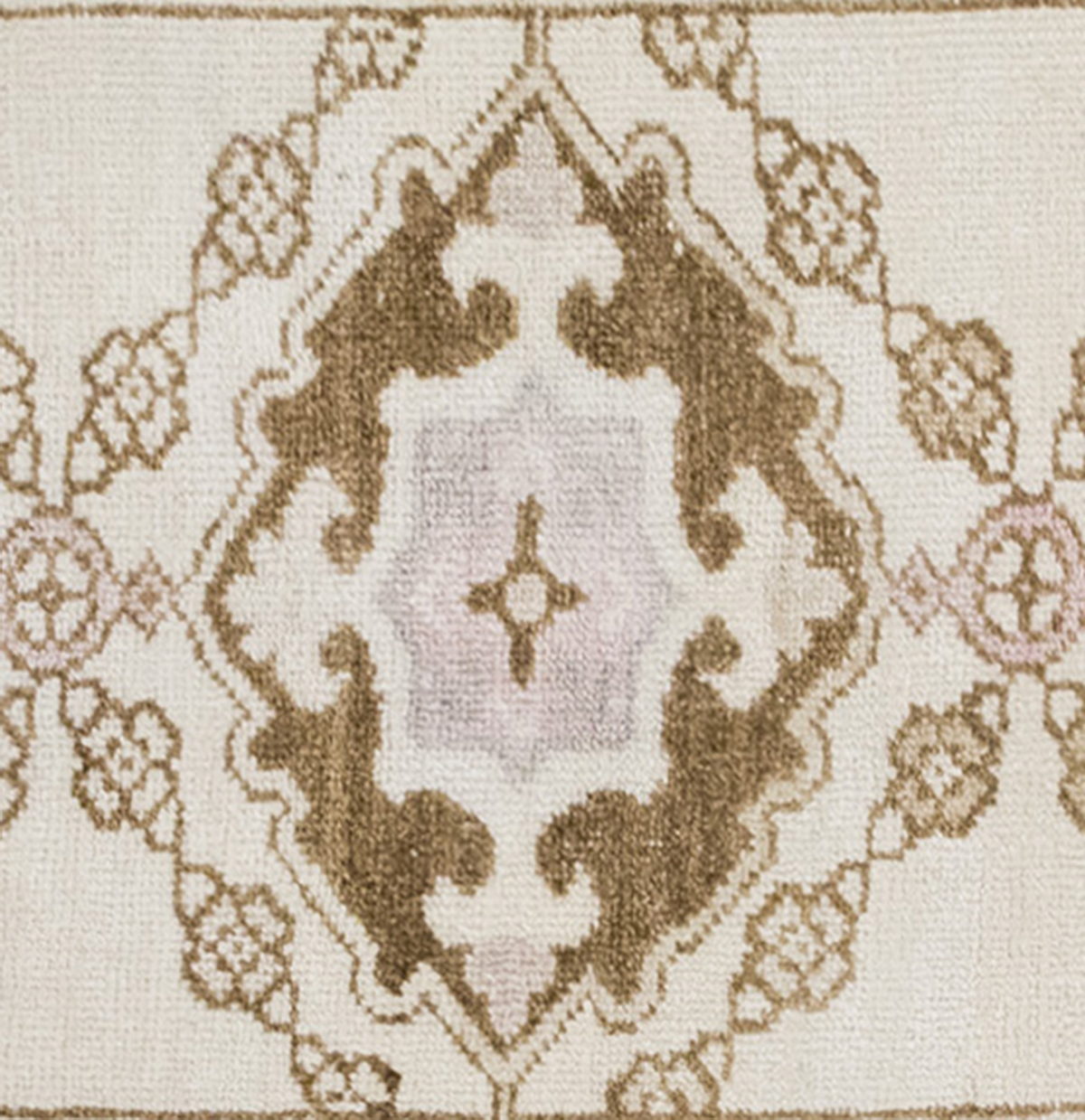 White Herki Runner Rug 3'7" x 11'1" feet 108 x 337 cm