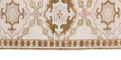White Herki Runner Rug 3'7" x 11'1" feet 108 x 337 cm