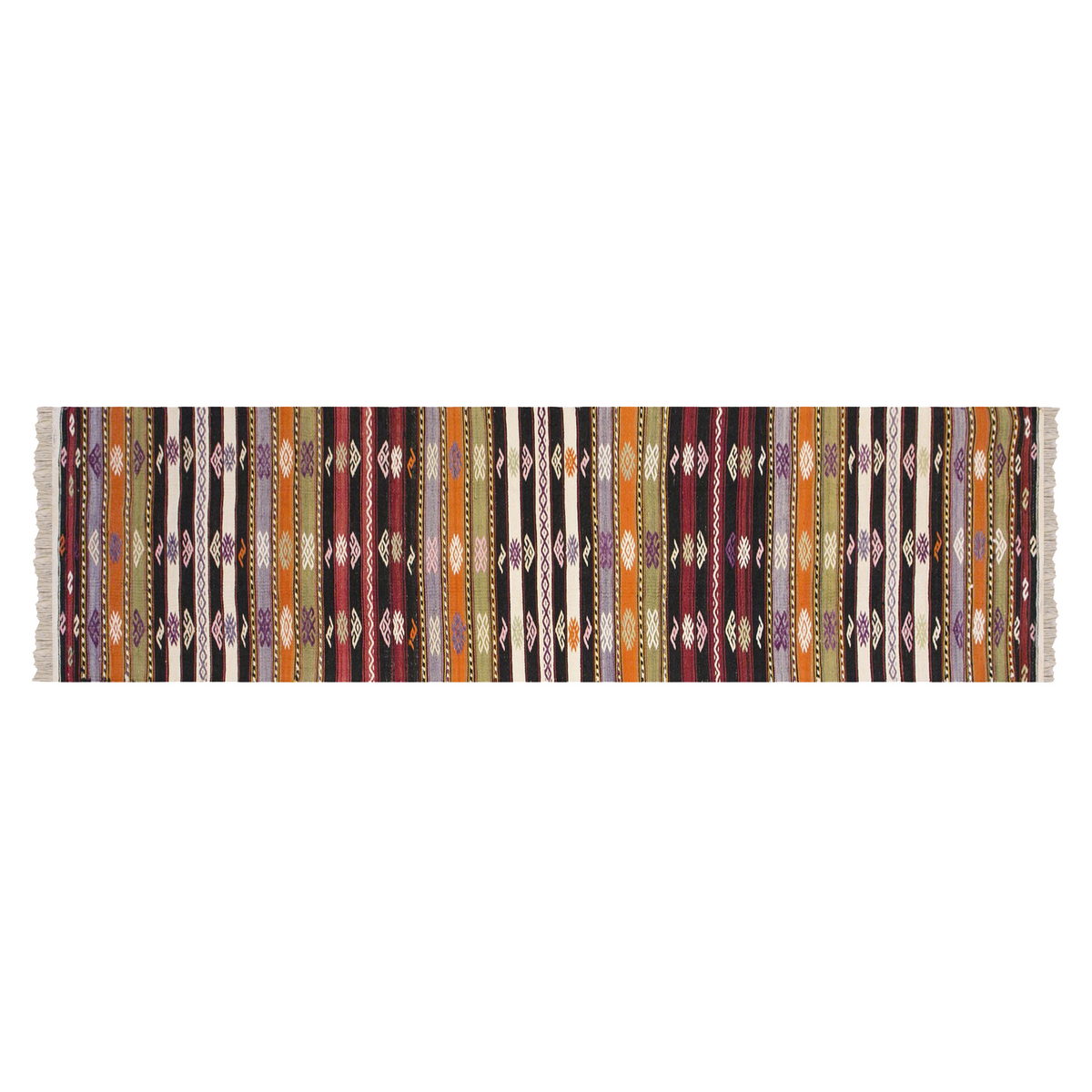 Anatolia'n tribal kilim, 2 x 12.10 ft kilim, 63 x 393 cm