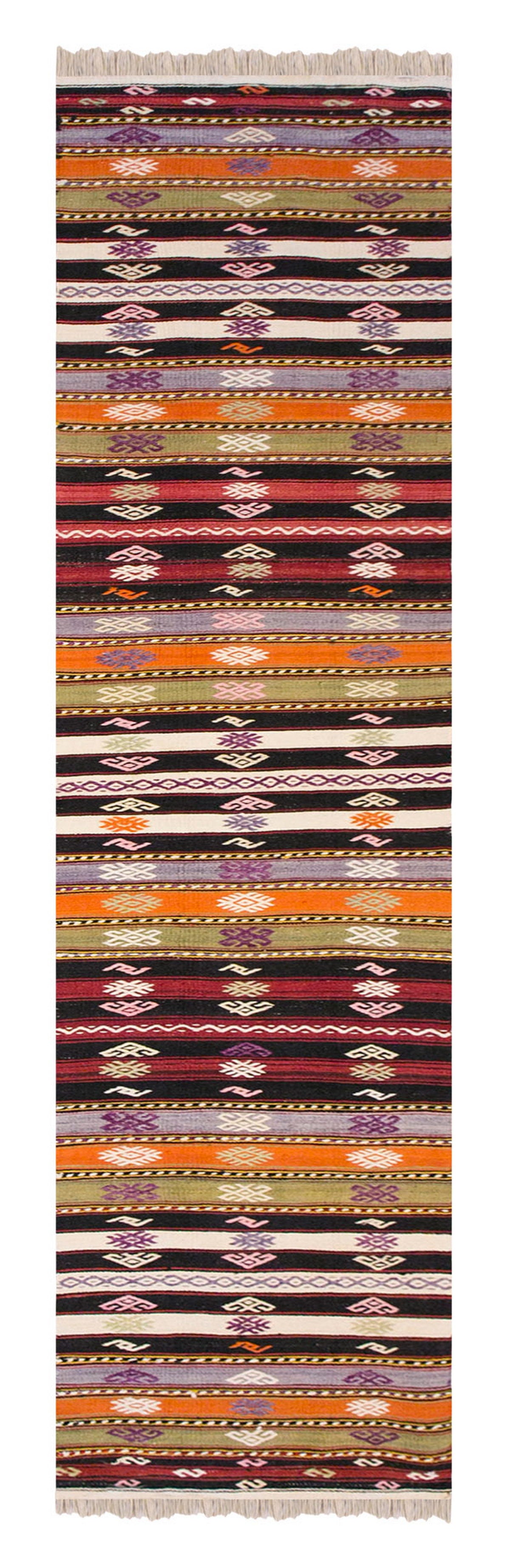 Anatolia'n tribal kilim, 2 x 12.10 ft kilim, 63 x 393 cm