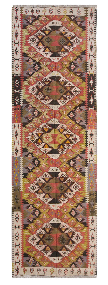 anatolian kilim, 4x14 ft kilim, 137x431 cm