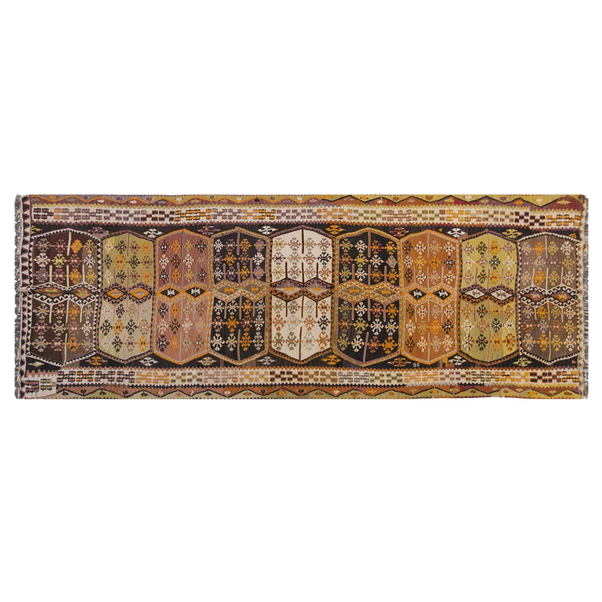 anatolian kilim, 5x12 ft kilim, 162x380 cm