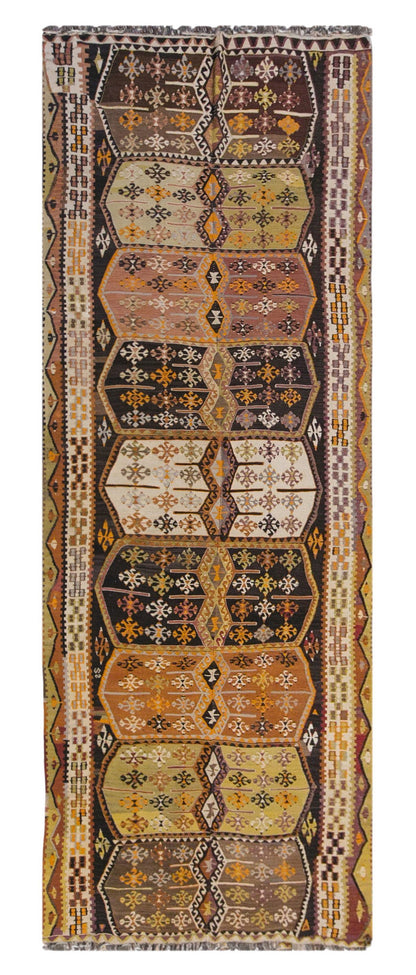anatolian kilim, 5x12 ft kilim, 162x380 cm