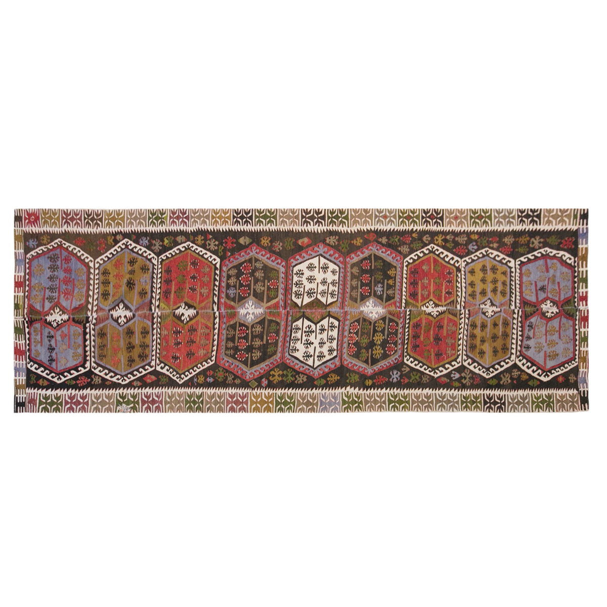anatolian kilim, 5x13 ft kilim, 148x411 cm