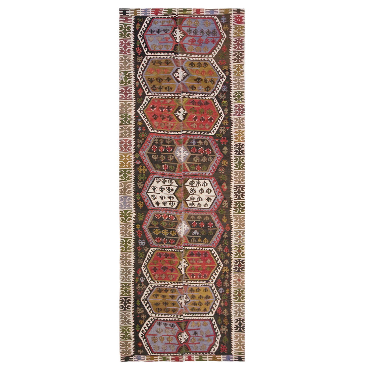 anatolian kilim, 5x13 ft kilim, 148x411 cm