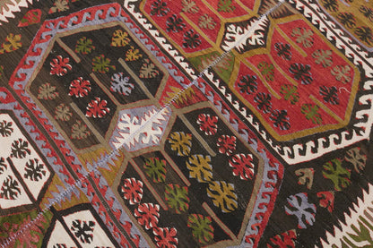 anatolian kilim, 5x13 ft kilim, 148x411 cm