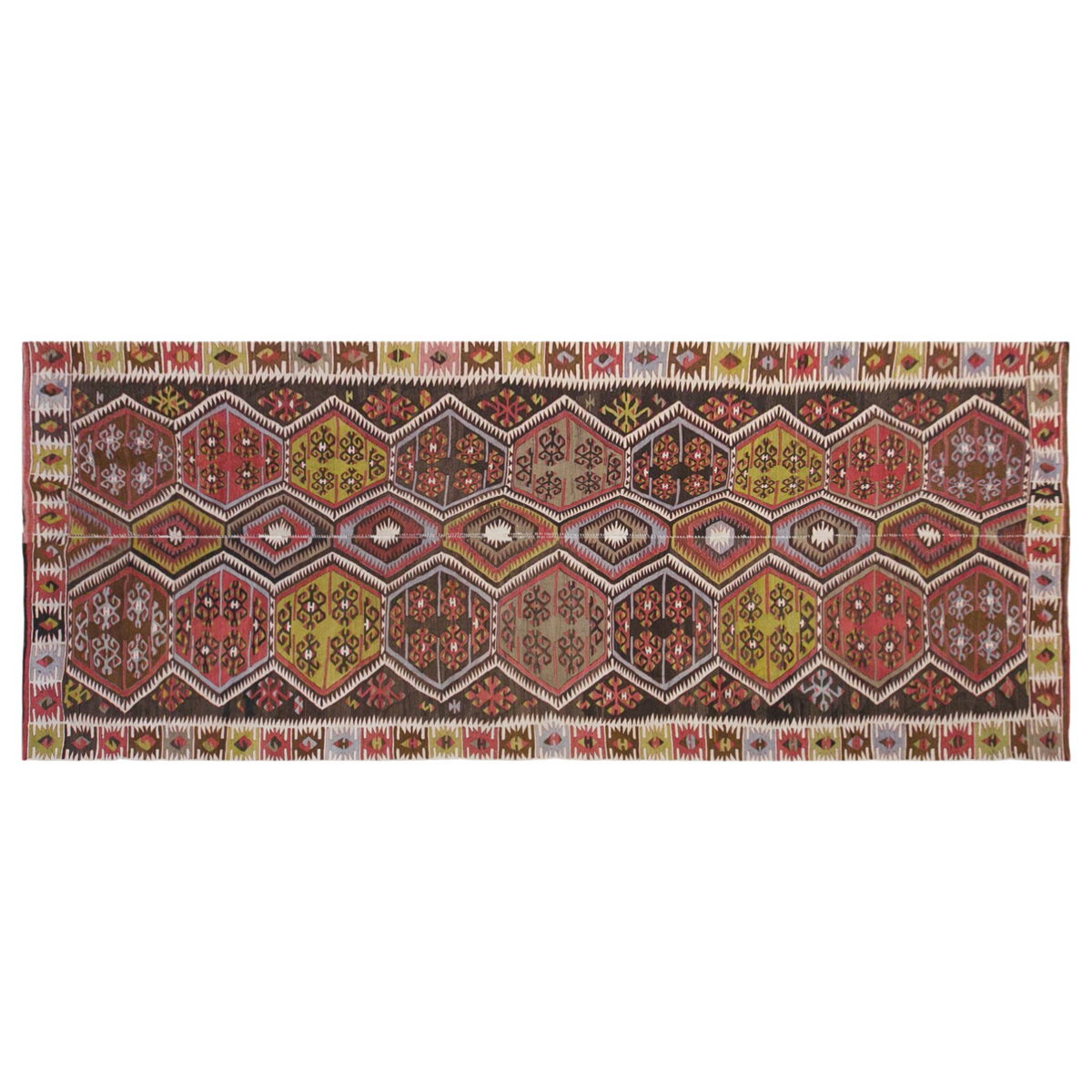 anatolian kilim, 5x13 ft kilim, 158x392 cm