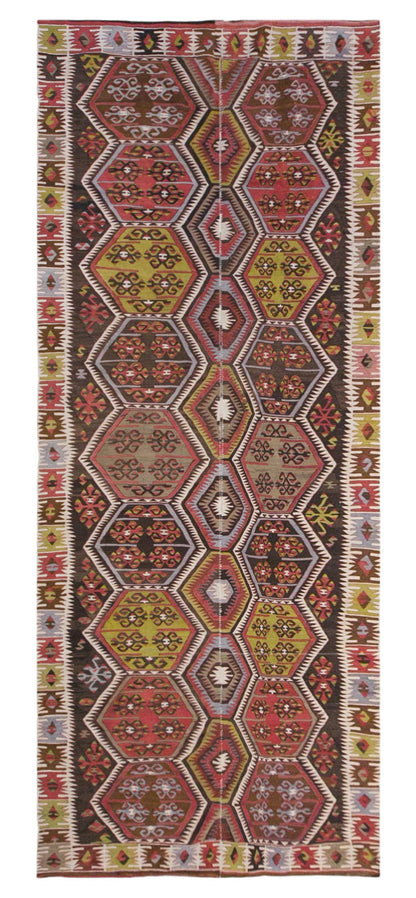 anatolian kilim, 5x13 ft kilim, 158x392 cm