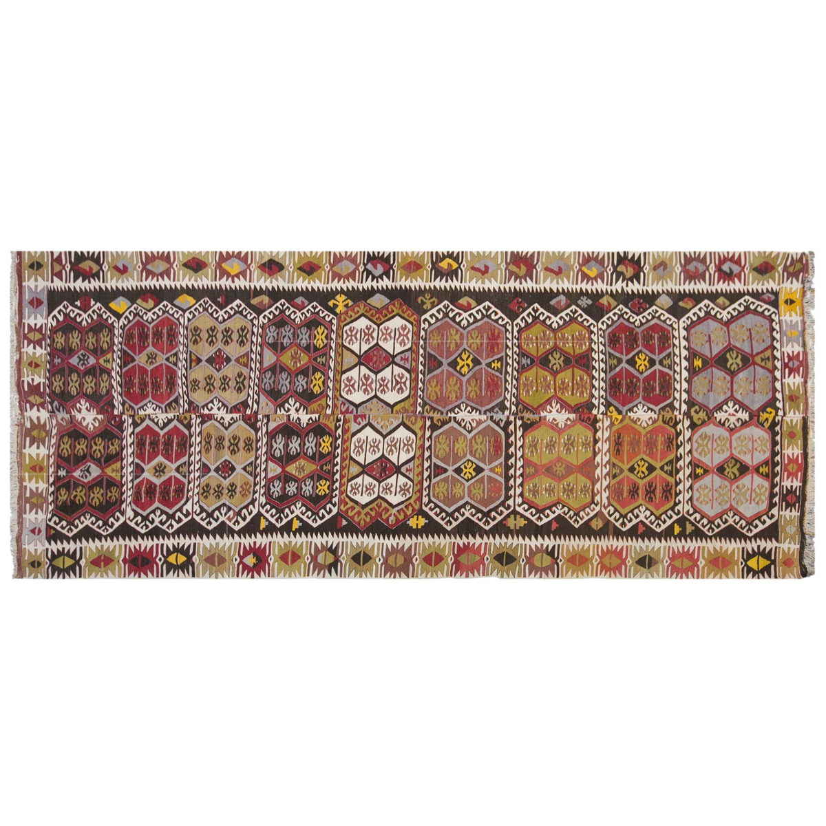 anatolian kilim, 5x13 ft kilim, 158x393 cm