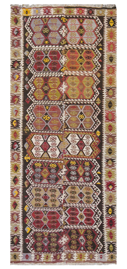 anatolian kilim, 5x13 ft kilim, 158x393 cm