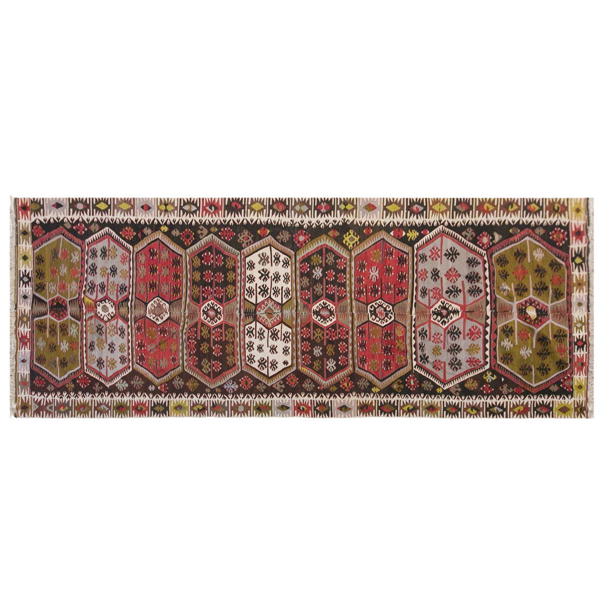 anatolian kilim, 5x14 ft kilim, 164x435 cm