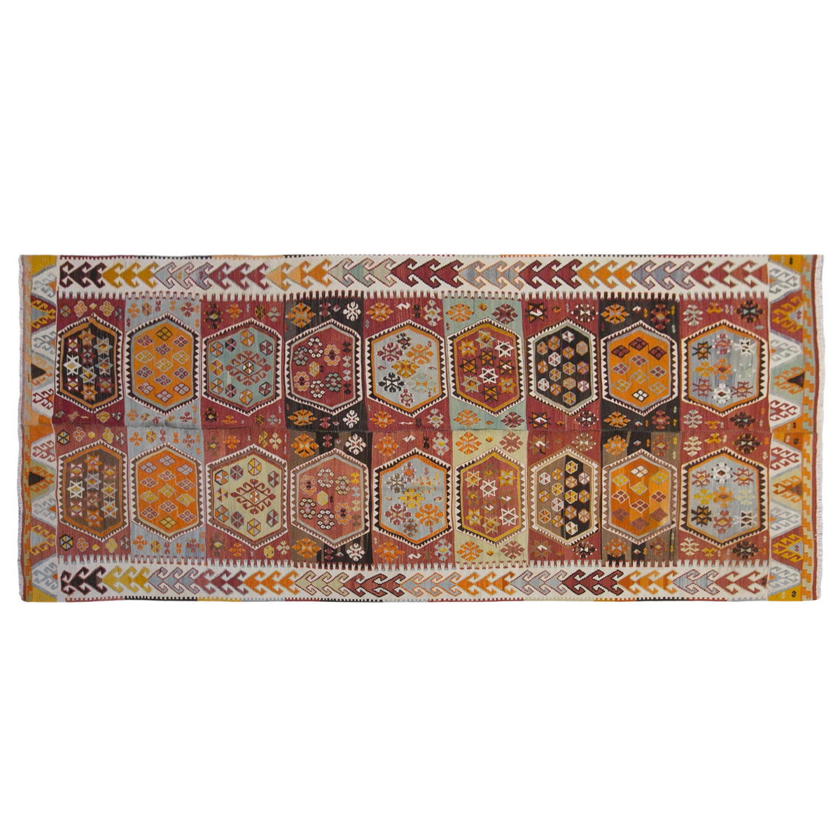 anatolian kilim, 6x13 ft kilim, 175x400 cm