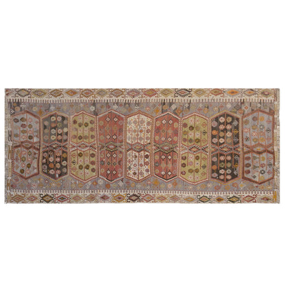 anatolian kilim, 6x15 ft kilim, 194x454 cm