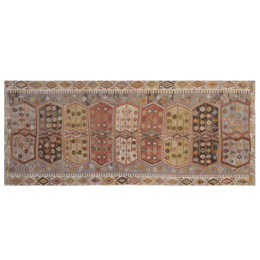 anatolian kilim, 6x15 ft kilim, 194x454 cm