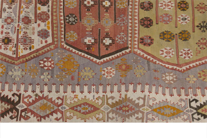 anatolian kilim, 6x15 ft kilim, 194x454 cm