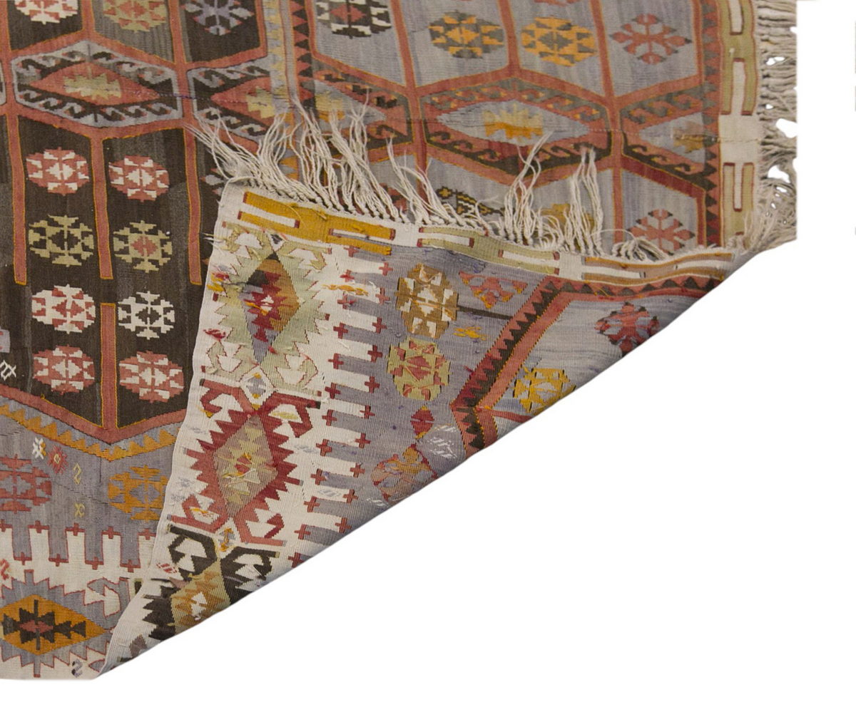 anatolian kilim, 6x15 ft kilim, 194x454 cm