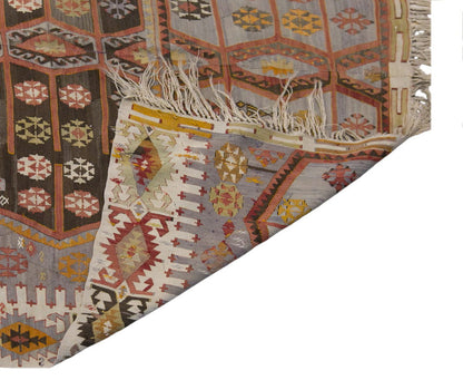 anatolian kilim, 6x15 ft kilim, 194x454 cm