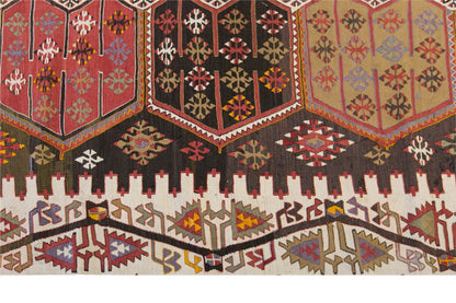 anatolian kilim, 7x15 ft kilim, 212x447 cm