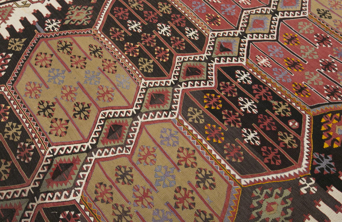 anatolian kilim, 7x15 ft kilim, 212x447 cm