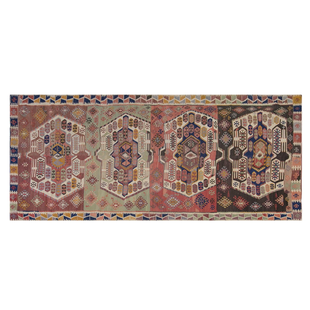 anatolian tribal, 160x376 cm kilim, 5x12 oversized kilim